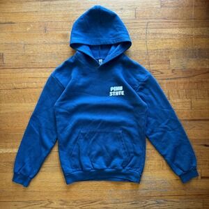 American Apparel Penn State Hoodie Blue ReFlex Fleece Puff Print Unisex‎ Small